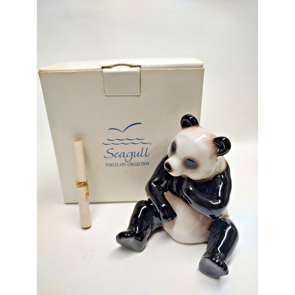 Vintage 1996 Seagull China Porcelain Panda Bear Enesco Figurine Original Box 4"T